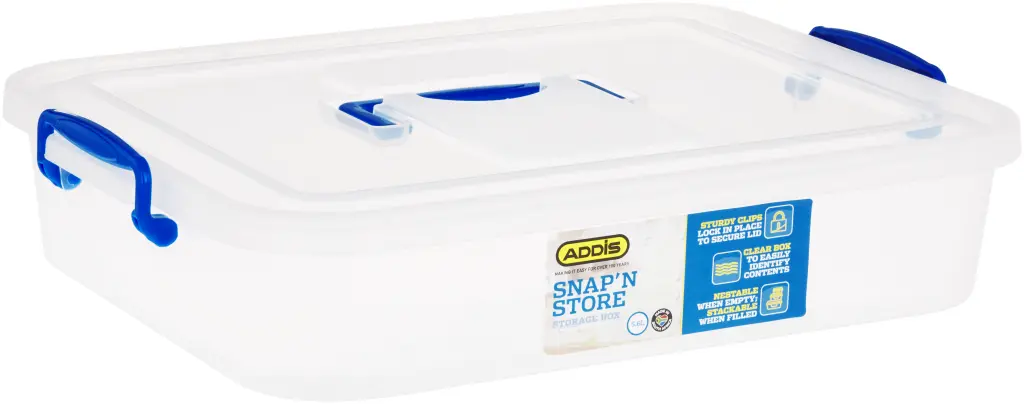 Addis Snap 'n Store Storage Box With Handle - 5.6L (Clear) | 9968CL