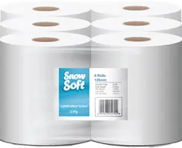 Snowsoft Virgin Laminated Towels 2 ply (6X125m)
