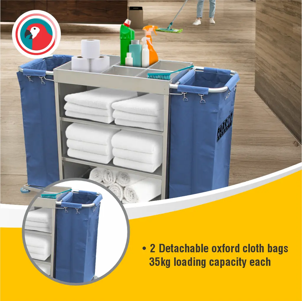 Parrot Stainless Steel Housekeeping Service Trolley JA0708