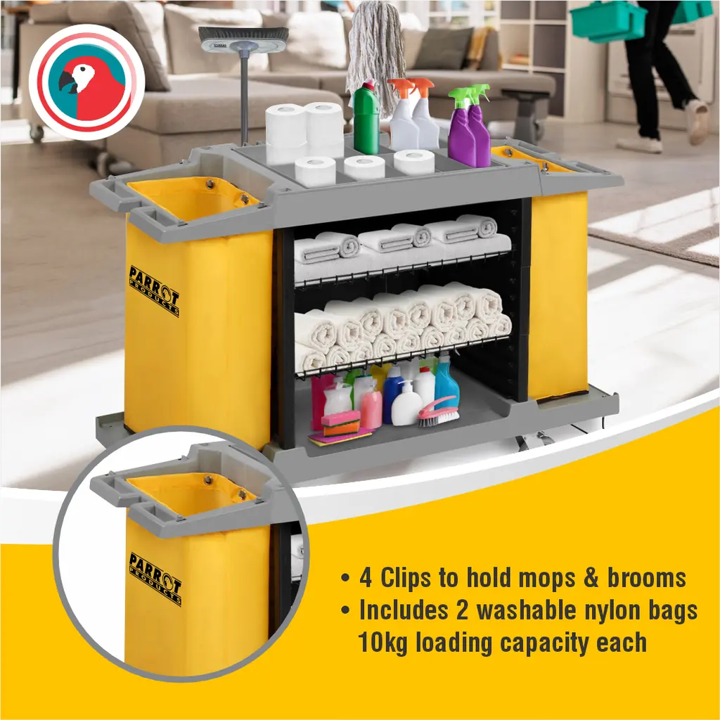 Parrot Plastic Housekeeping Service Trolley JA0707