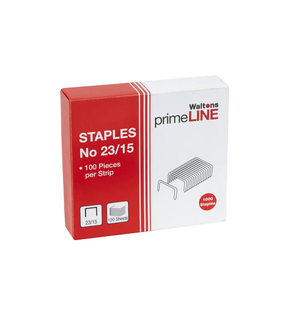Waltons Primeline Staples 15mm No23/15 (Box 1000)
