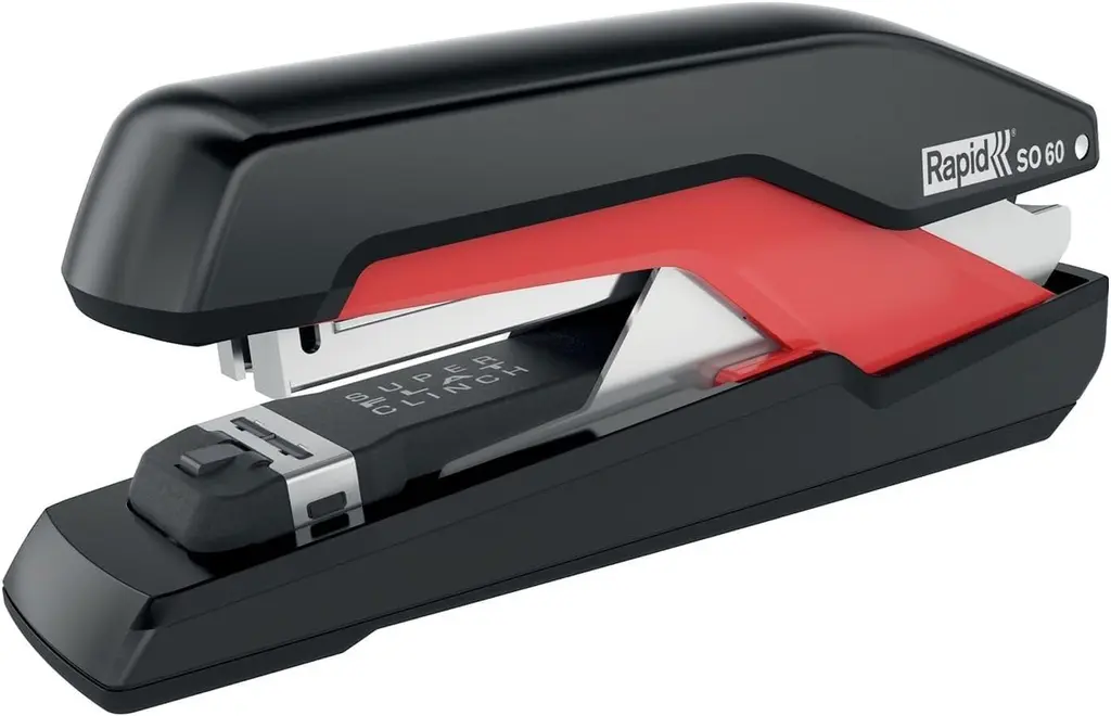 Rapid Supreme Omnipress SO60 Fullstrip Stapler, Black/Red, 60 sheet