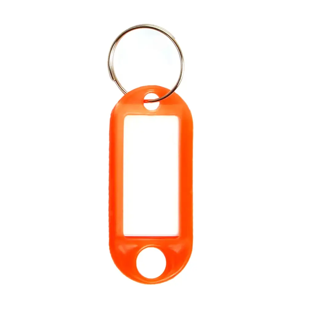 Waltons Primeline Soft Type Plastic Key Ring Tags (Each) - Orange