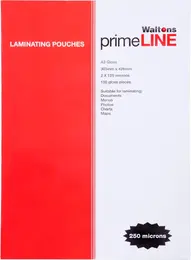 Waltons Primeline Laminating Pouch, A3 Gloss, 2x125 Microns, 100 Pack