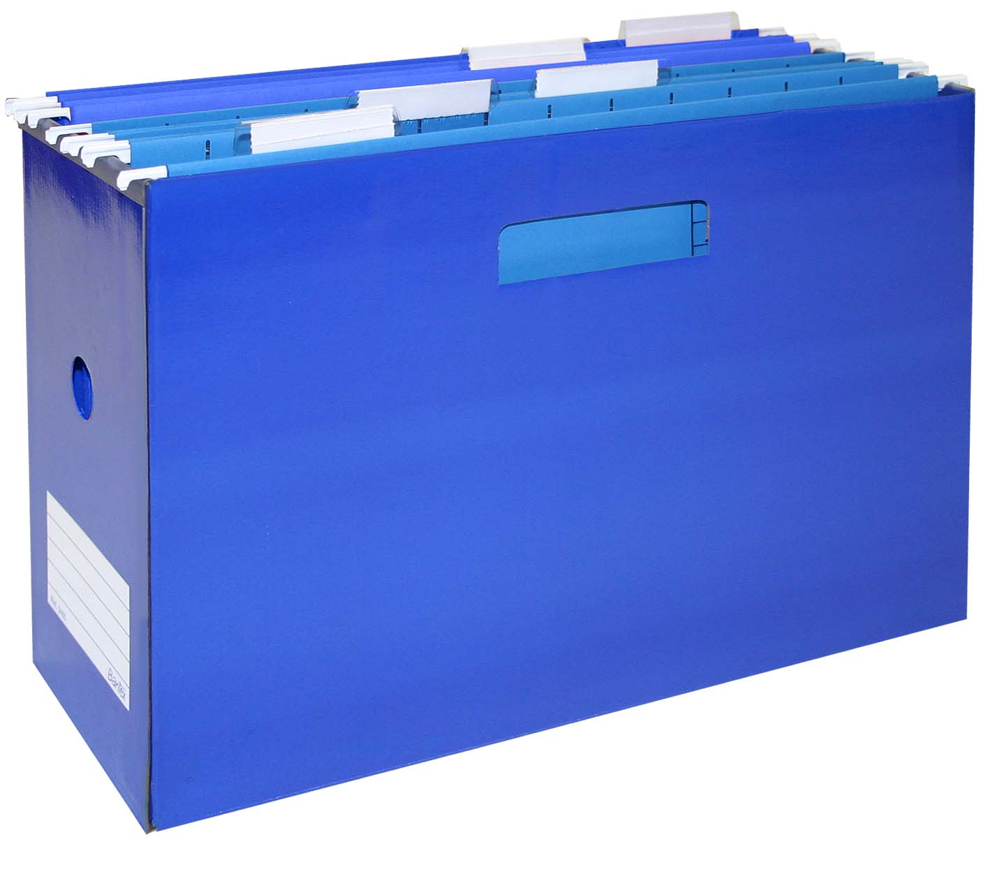 Bantex portable suspension file box & 5 files A4 B3465 - Blue