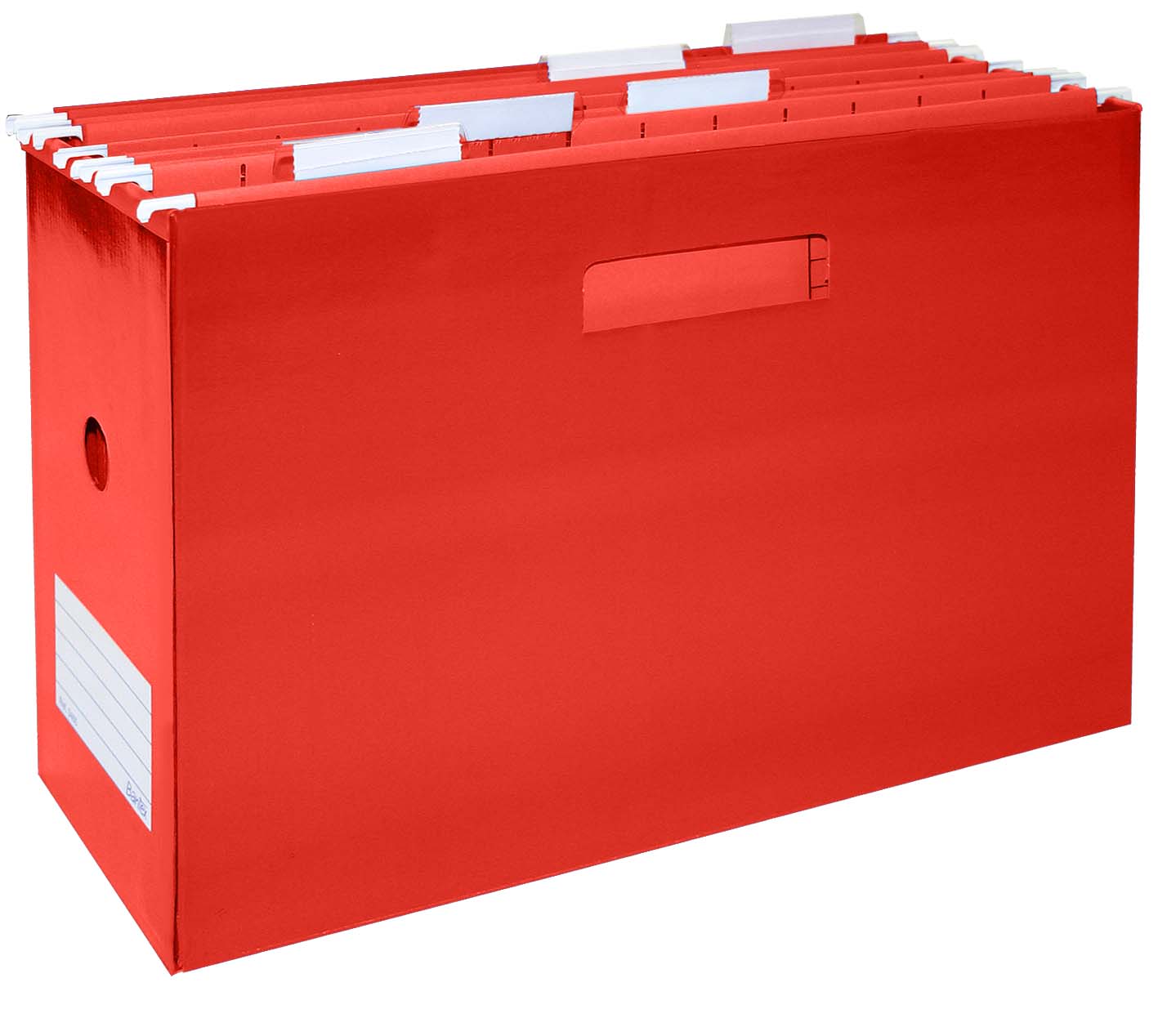 Bantex portable suspension file box & 5 files A4 B3465 - Red | Waltons
