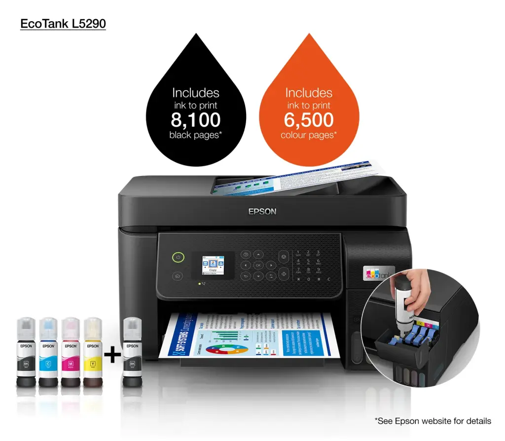 Epson Ecotank L5290 | A4, 4-in-1 Multifunction Office Printer (C11CJ65405)