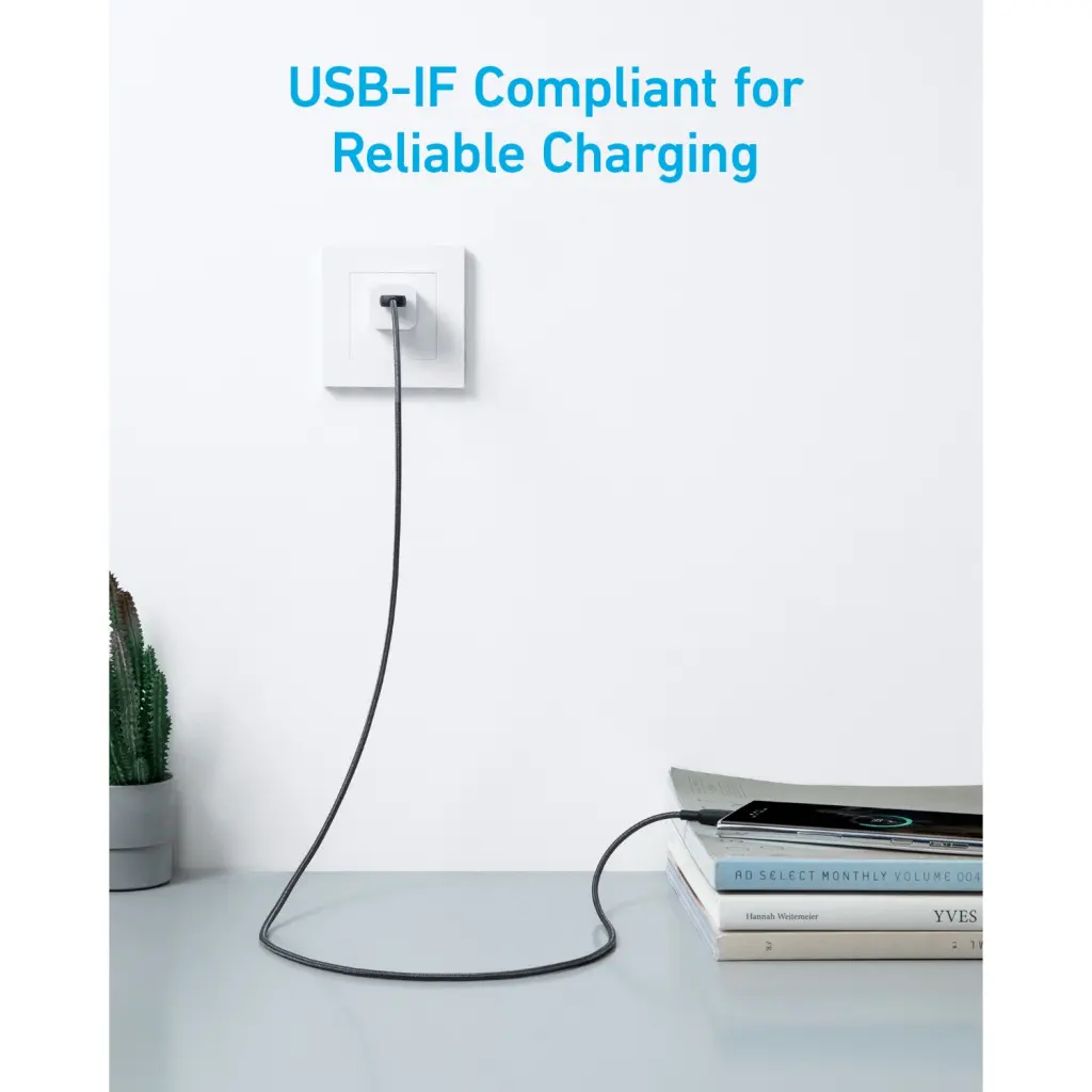 ANKER 322 USB/TYPC BRAID CBL 0.9M-BK