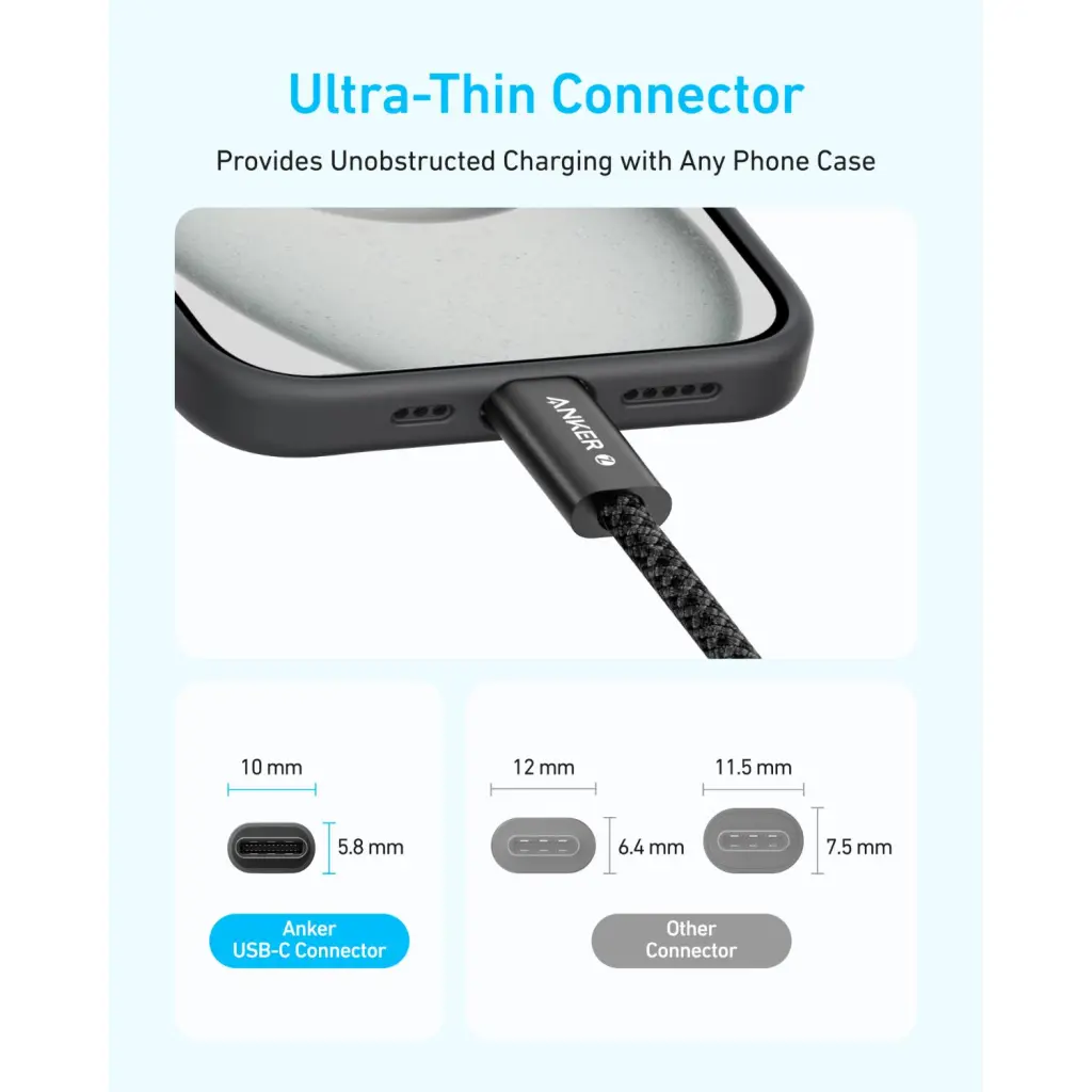 ANKER TYPC/TYPC BRAID CBL 240W 1M-BK