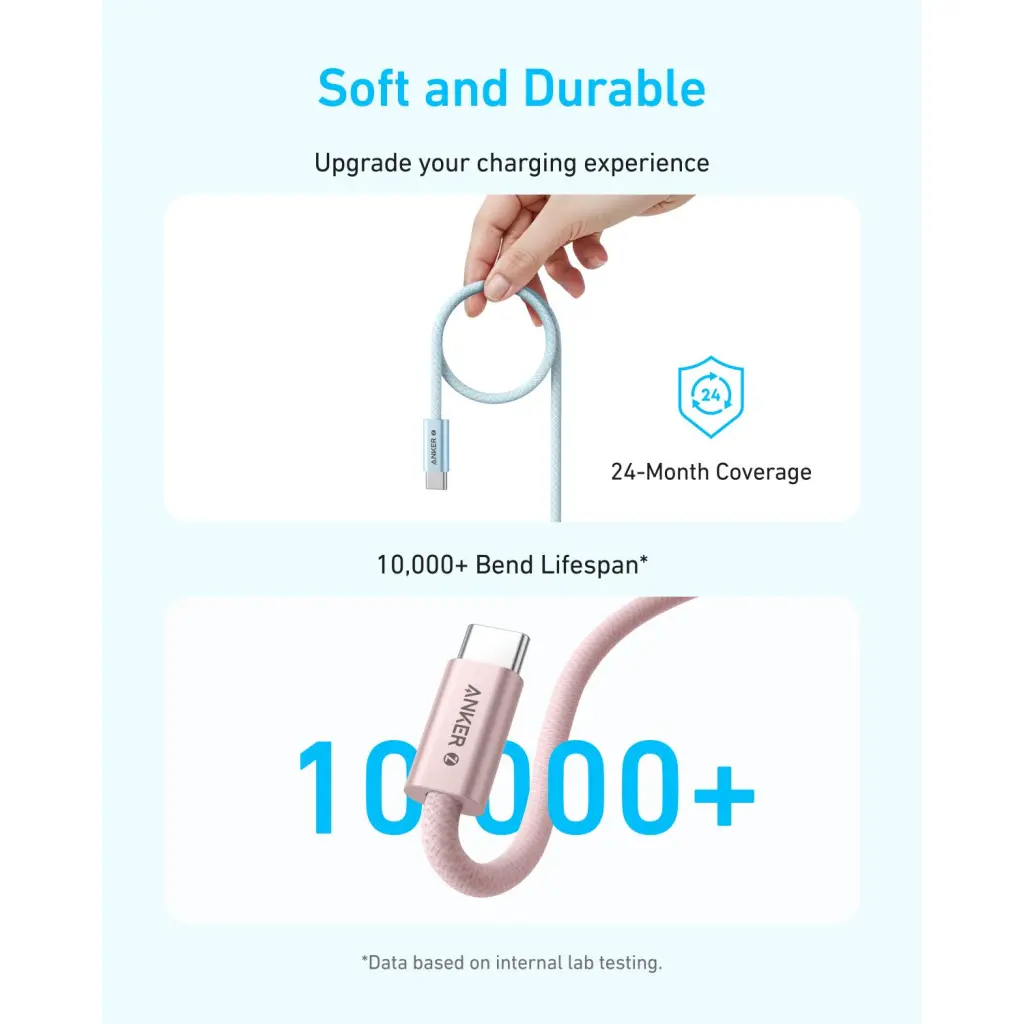 ANKER TYPC/TYPC BRAID CBL 240W 1M-BK