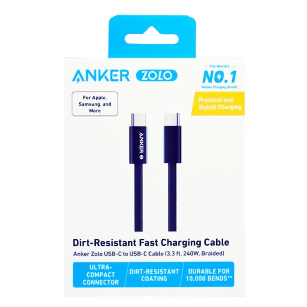 ANKER TYPC/TYPC BRAID CBL 240W 1M-BK