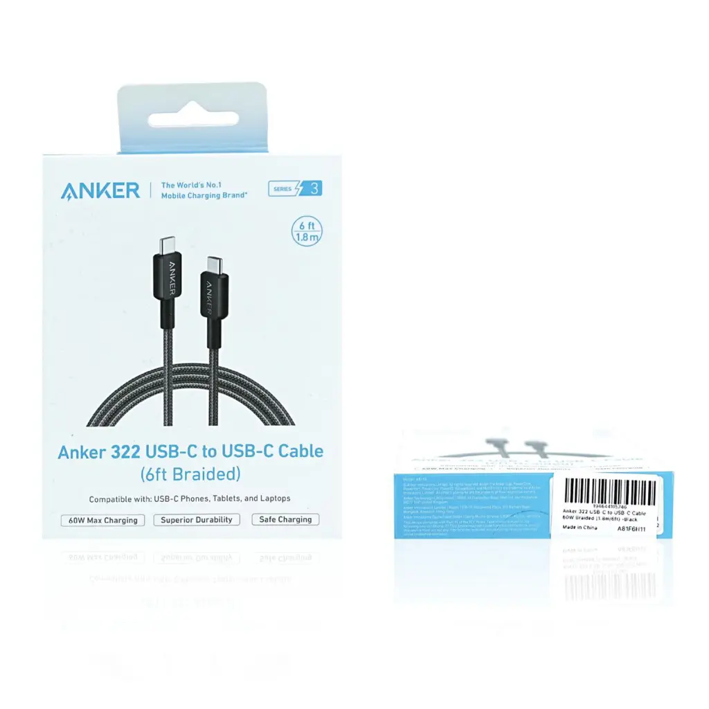ANKER 322 TYPC/TYPC BRAID CBL 1.8M-BK