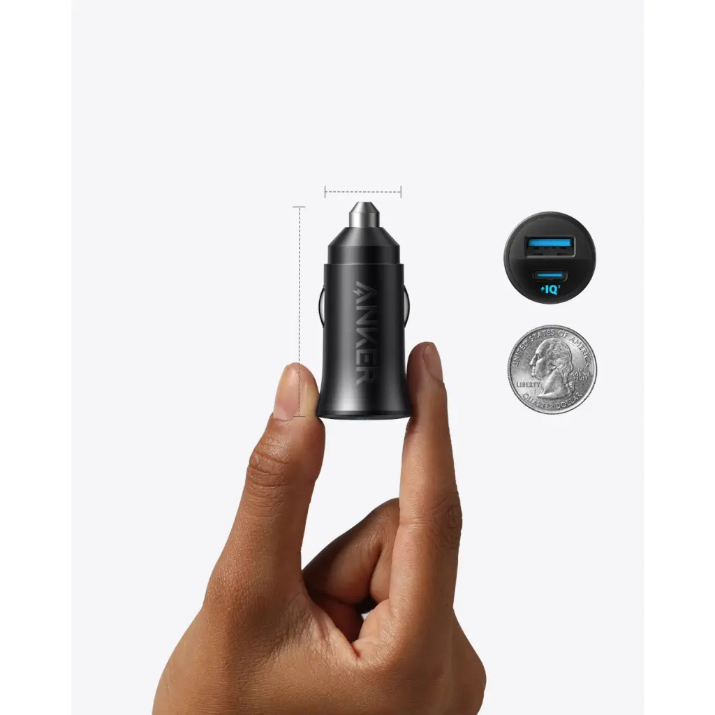 ANKER 2 PORT 30W PD CAR CHRGR-BK