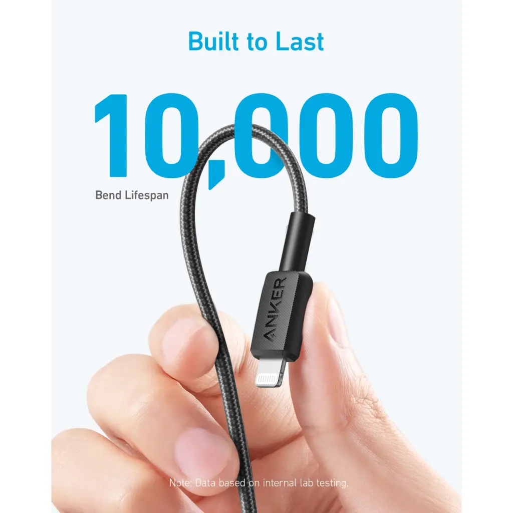 ANKER 322 TYPC/MFI BRAID CBL 1.8M-BK