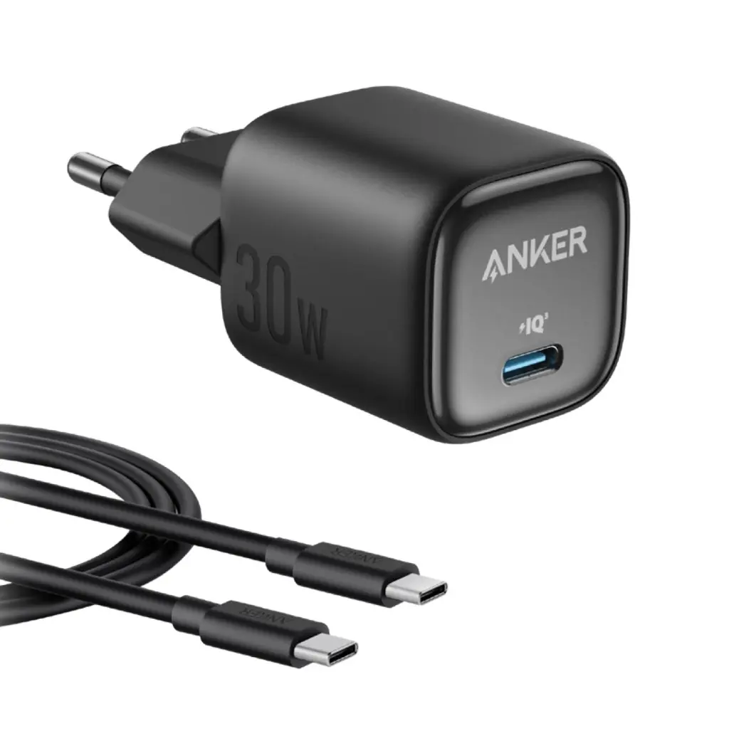 ANKER 1 PORT 30W PD WALL CHRGR+CBL-BK