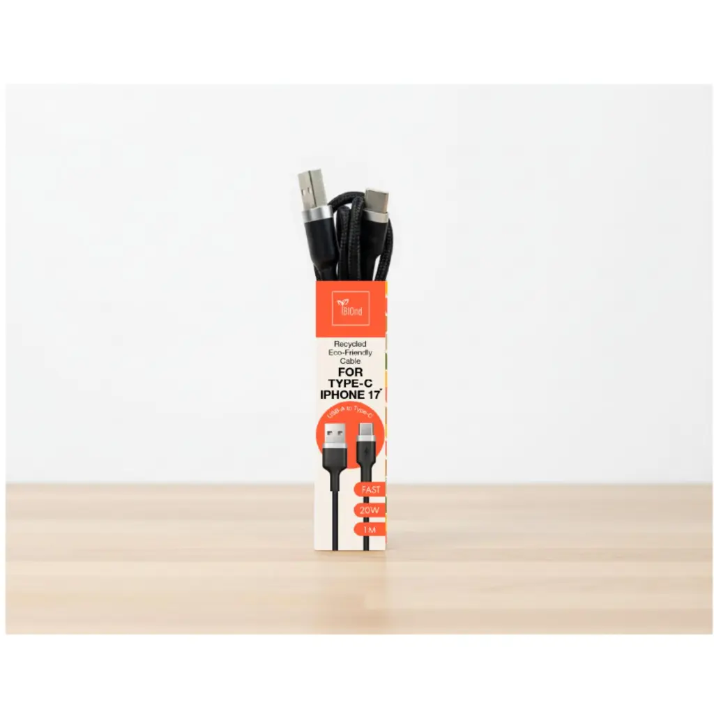 BIOND USB TO TY-C NYLON CBLE 20W 1M-BK