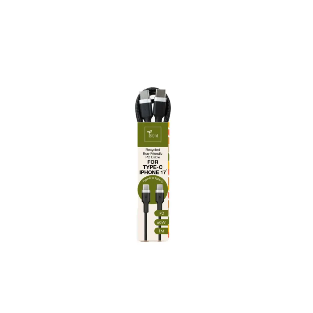BIOND TY-C TO TY-C NYLON CBLE 60W 1M-BK