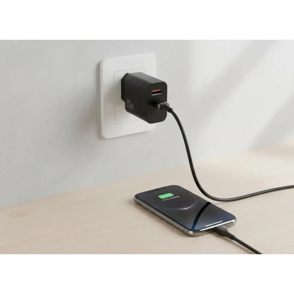 BIOND TY-C/USB PD WALL CHRGR 20W-BK
