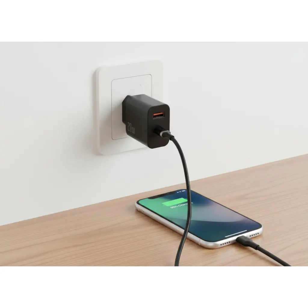 BIOND TY-C/USB PD WALL CHRGR 20W-BK