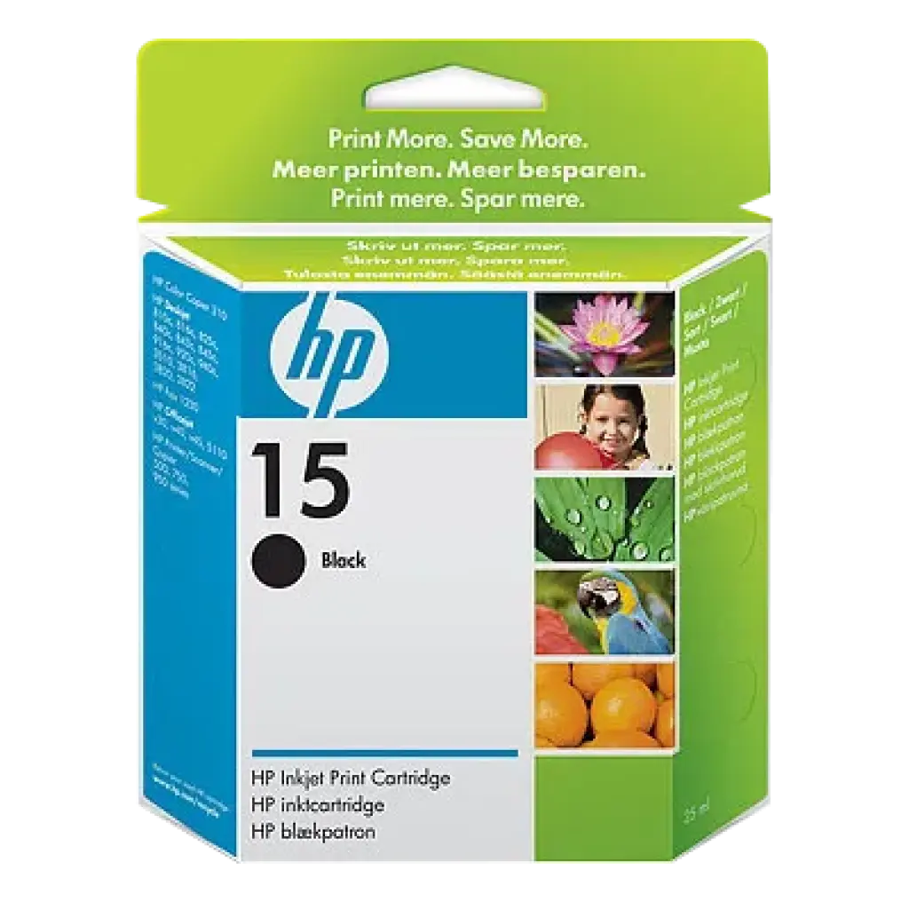 HP 15 Large Black High Yield Printer Ink Cartridge Original C6615DE