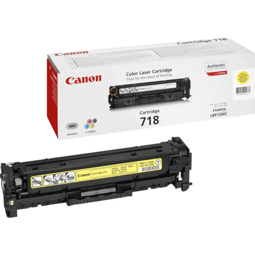 CANON Toner 718 Yellow 3400 Page Yield C718Y Lbp7200Cdn Mf8330Cdn