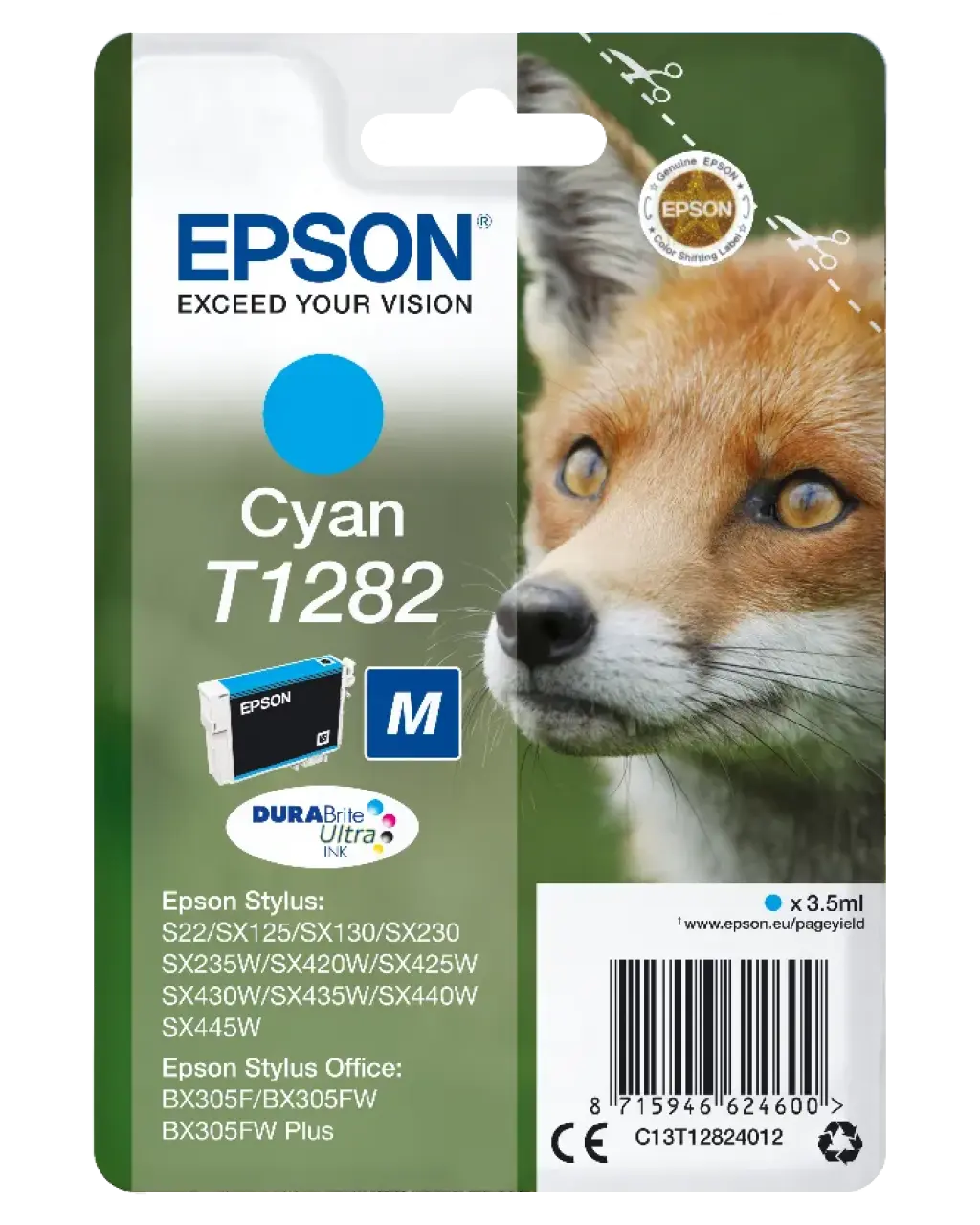 Epson Singlepack Cyan T1282 DURABrite Ultra Ink