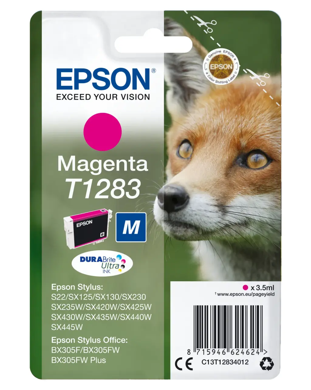 Epson Singlepack Magenta T1283 DURABrite Ultra Ink