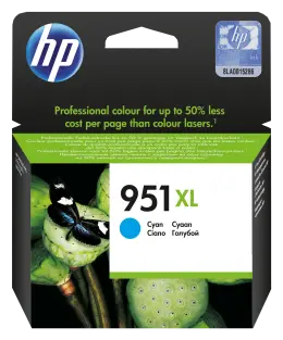 HP 951XL Cyan High Yield Printer Ink Cartridge Original (CN046AE)