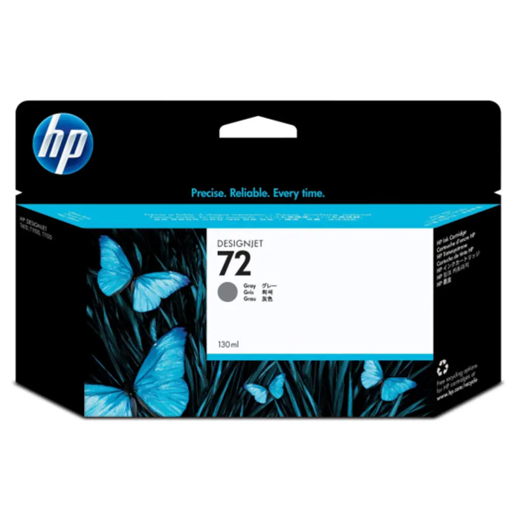 HP 72 130ml Gray DesignJet High Yield Printer Ink Cartridge Original (C9374A)