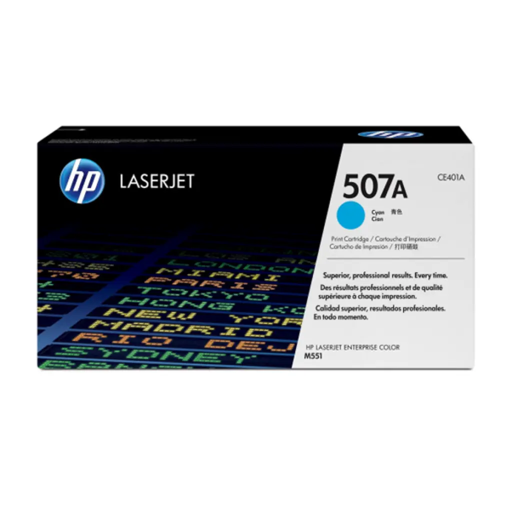 HP 507A Cyan Toner Cartridge 6,000 Pages Original (CE401A)