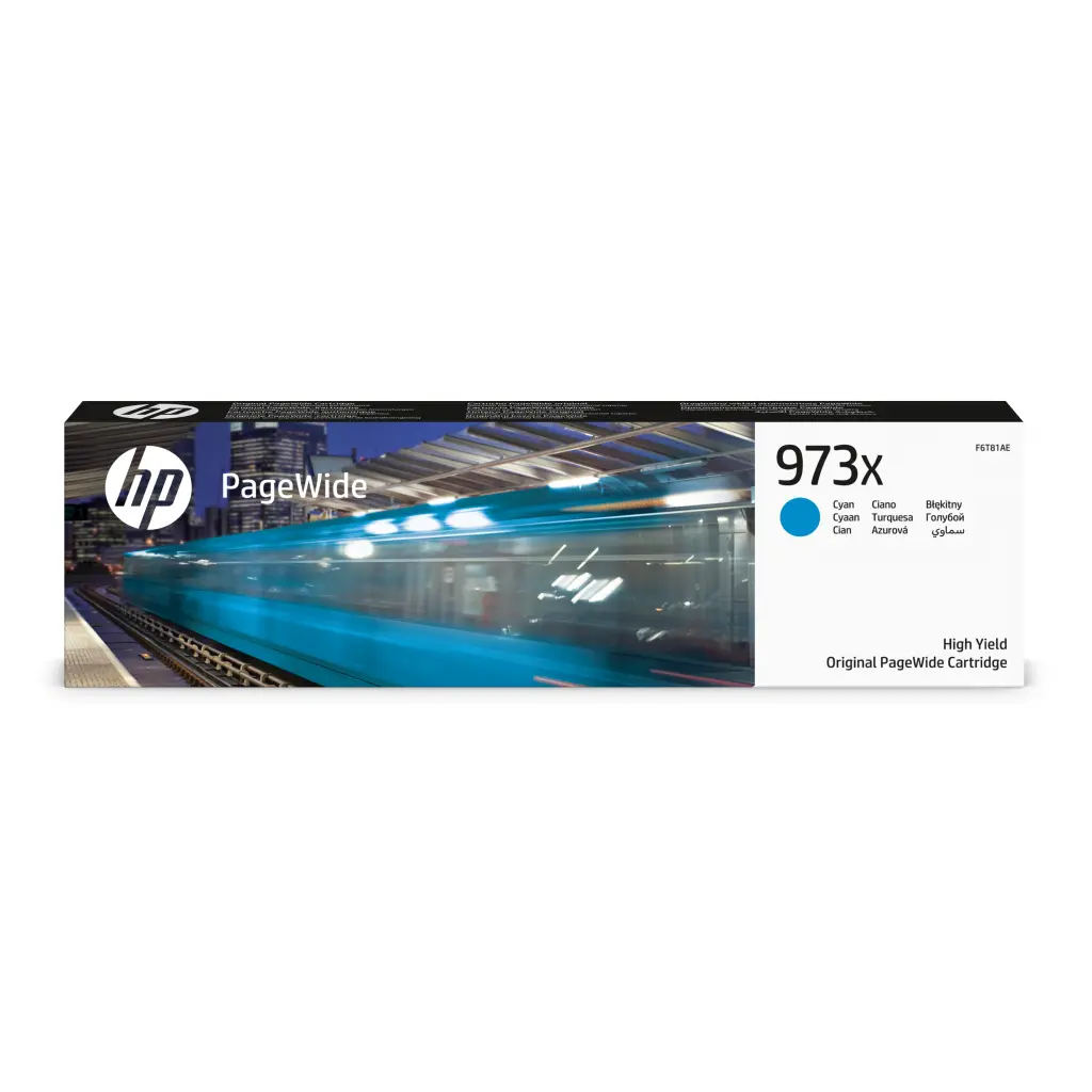HP 973X PageWide Cyan High Yield Printer Ink Cartridge Original (F6T81AE)