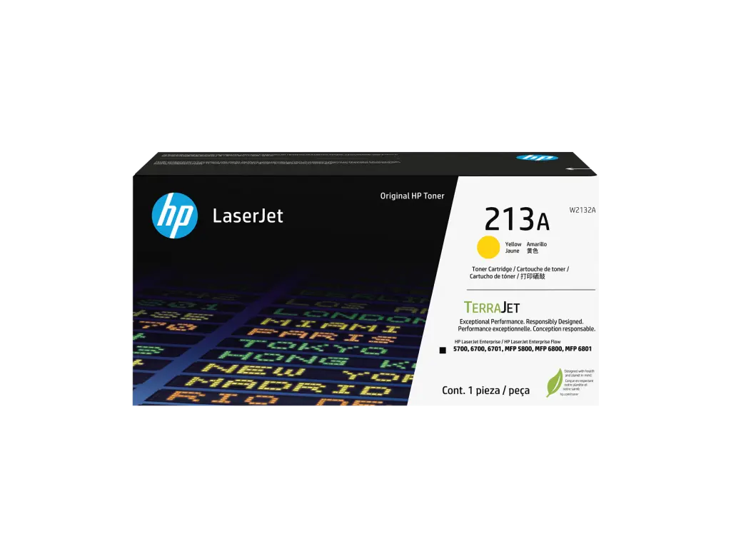 HP 213a Original Yellow Laserjet Toner Cartridge W2132A 3000 Page Yield