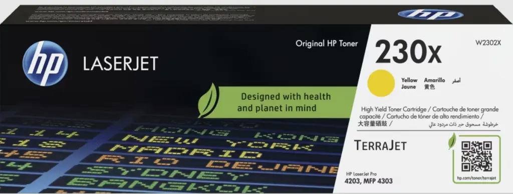 HP 230x High Yield Original Yellow Laserjet Toner Cartridge W2302X 5500 Page Yield