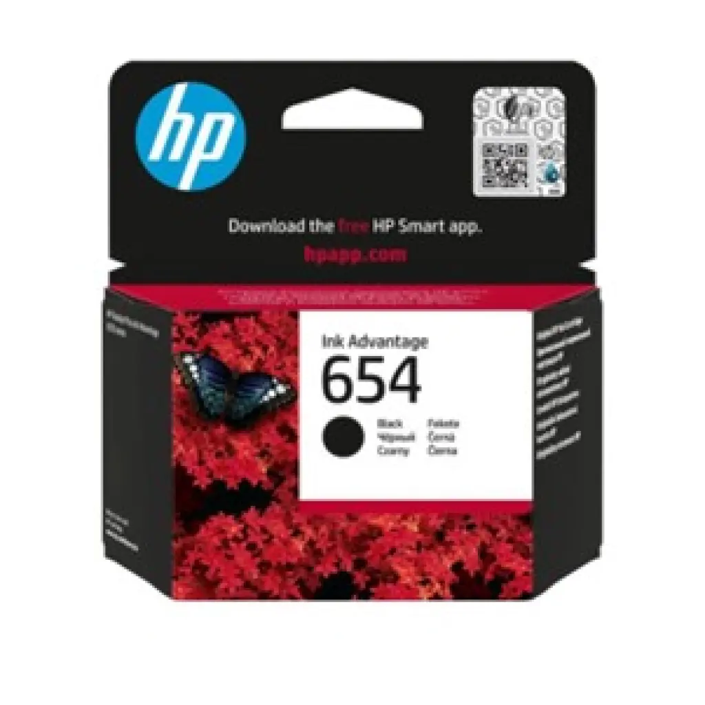 HP 654 Black ink Advantage Cartridge 7FP39UE