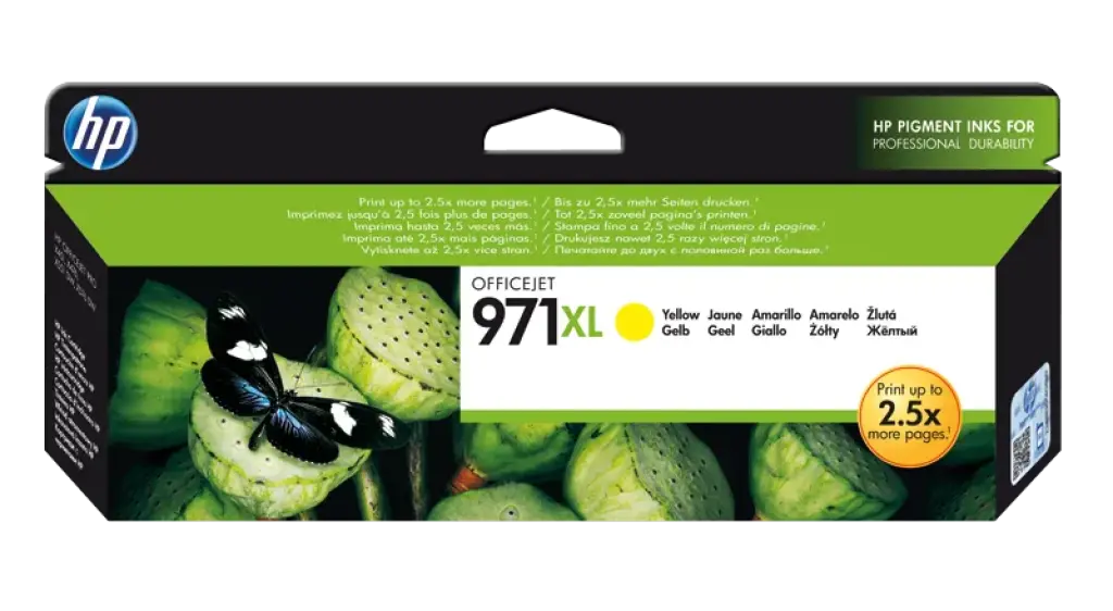 HP 971XL Yellow High Yield Printer Ink Cartridge Original (CN628AE)