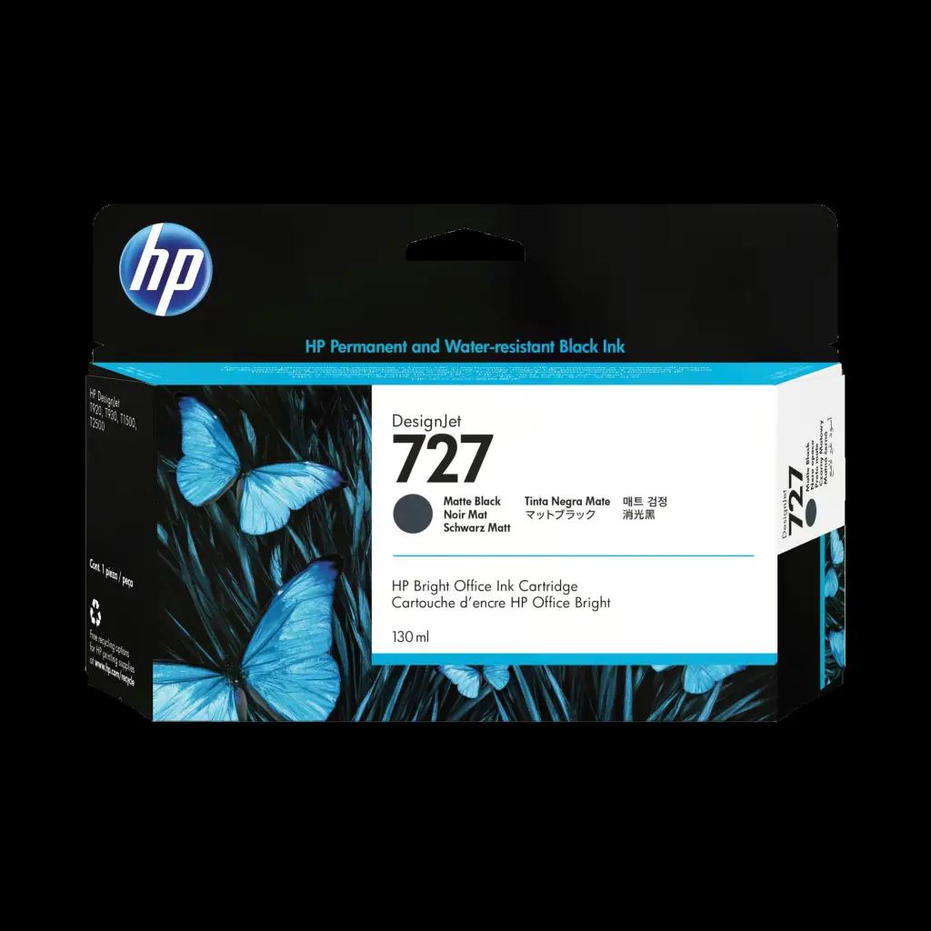 HP 727 130-ml DesignJet Matte Black Printer Ink Cartridge Original (B3P22A)