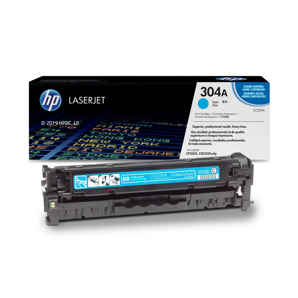 HP 304A Cyan Toner Cartridge 2,800 Pages Original (CC531A)