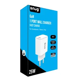 Snug 1 Port 25W Pd Wall Charger-White SNPW-1PORT25-WH