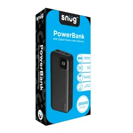 Snug 20000Mah Square Digital Powerbank-Black SNPB-20000-SQ