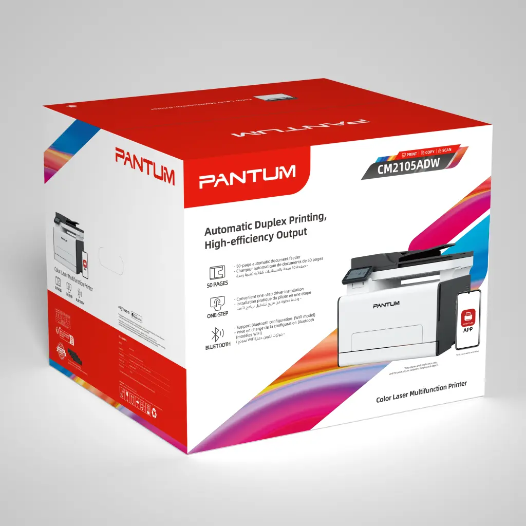 Pantum CM2105ADW | A4, 3-in-1 Multifunction Colour Laser Printer (20ppm, USB+NET+Wi-Fi+BLE)