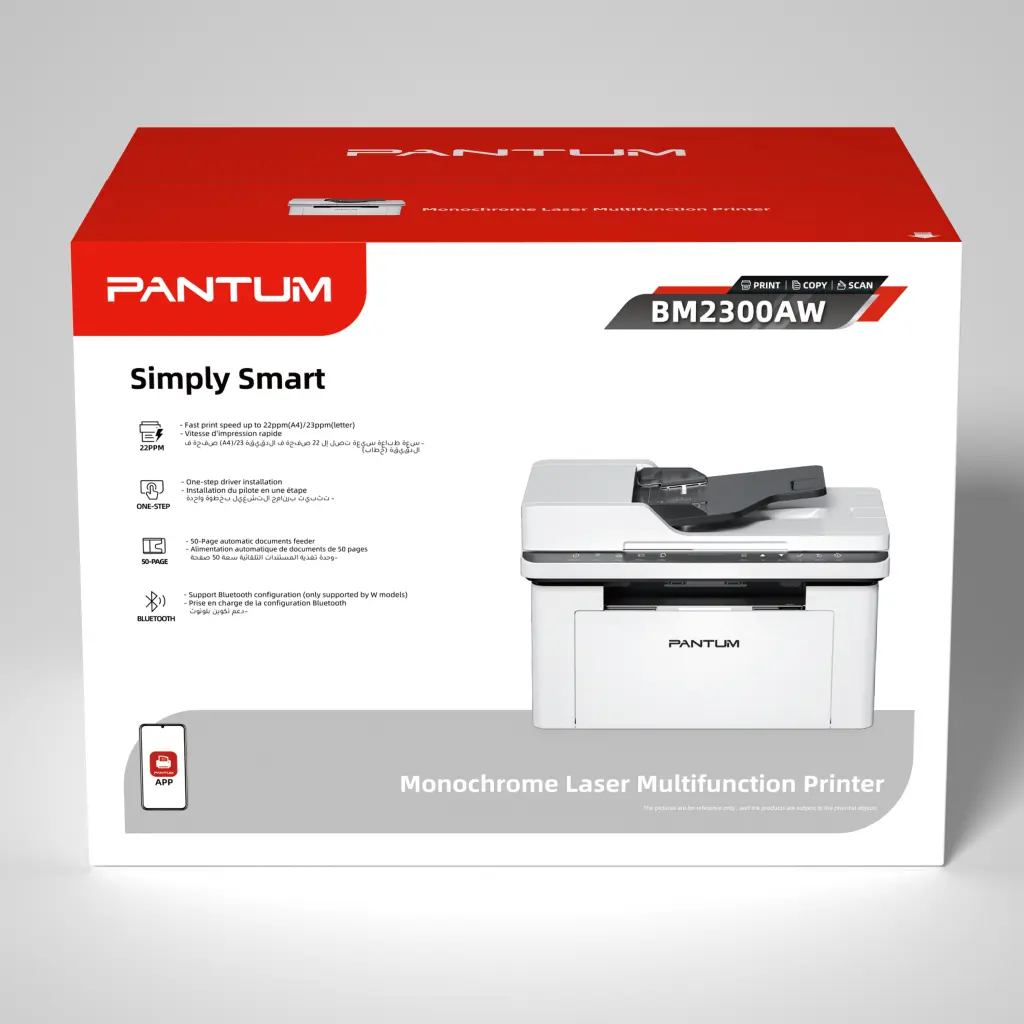 Pantum BM2300AW | A4, 3-in-1 Multifunction Mono Laser Printer (22ppm, USB+Wi-Fi)