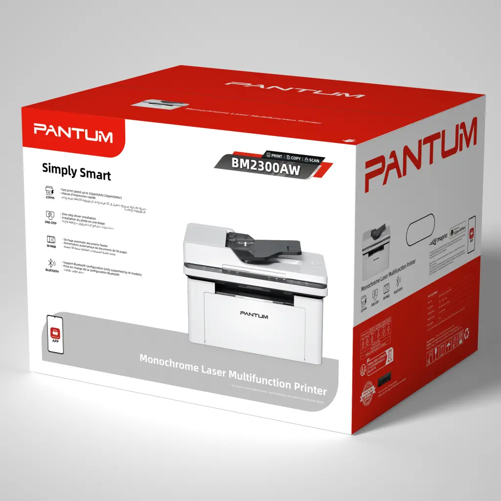 Pantum BM2300AW | A4, 3-in-1 Multifunction Mono Laser Printer (22ppm, USB+Wi-Fi)