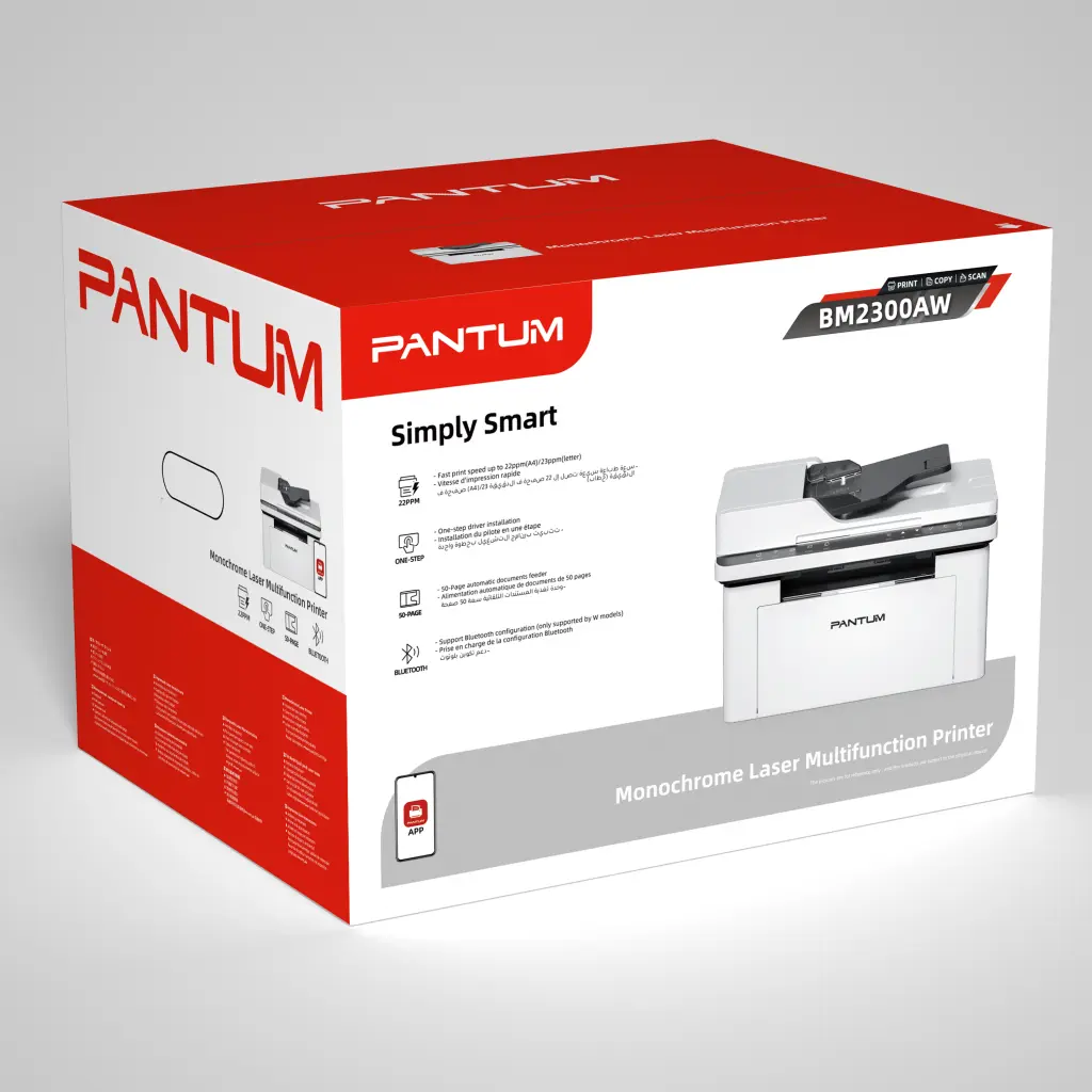 Pantum BM2300AW | A4, 3-in-1 Multifunction Mono Laser Printer (22ppm, USB+Wi-Fi)