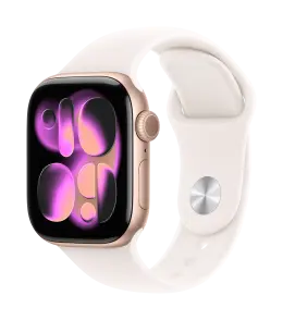 APPLE WATCH SERIES 11 GPS + CELLULAR 42MM GOLD TITANIUM CASE WITH LIGHT BLUSH SPORT BAND - S/M