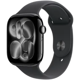APPLE WATCH SERIES 11 GPS + CELLULAR 46MM JET BLACK ALUMINIUM CASE WITH BLACK SPORT BAND - M/L