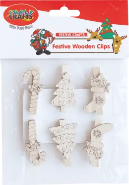 CC - Festive wooden clips
