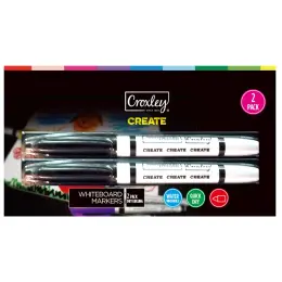 Croxley Create White Board Marker Black Ink MAR1454 Pack of 2