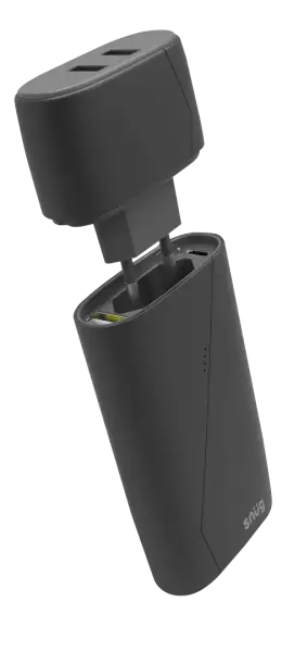 Snug 7800mAh Travel Powerbank & Wall Charger (Black)