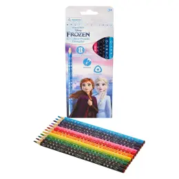 Frozen 12 Colour Pencils Triangular Multipack