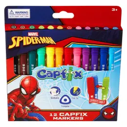 Spiderman 12 Capficonnectable Fibre Markers Multipack